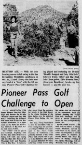 Pioneer Pass Golf Challenge ewspaper Article
